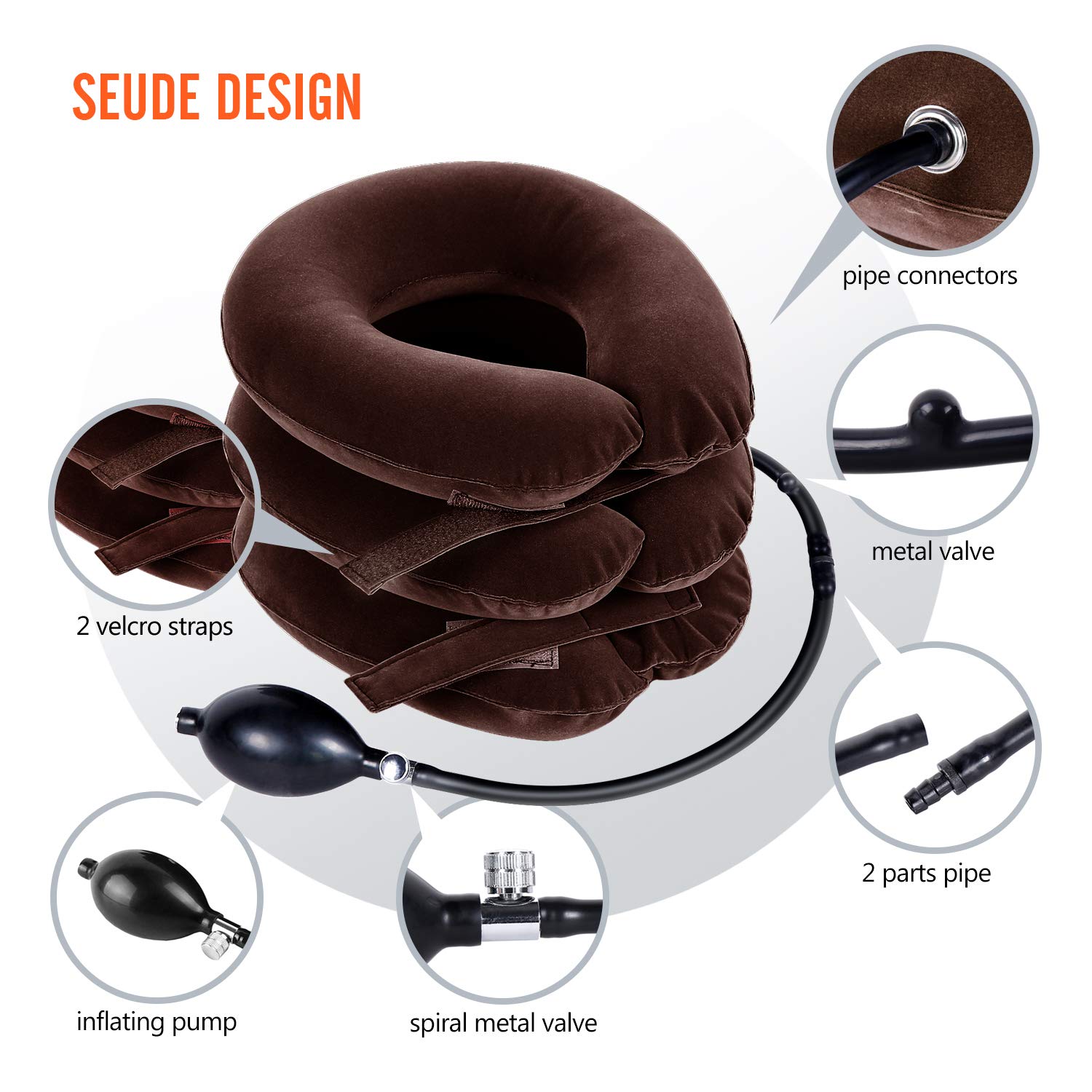 Ohuhu Neck Cervical Traction Collar Device For Neck Shoulder Back Head Pain Relief Inflatable Spine Alignment Pillow