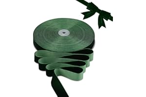 BokingOne Dark Green Velvet Ribbon 1 Inch X 30 Yds Wide Vintage Nylon Velvet Wired Ribbon with Spool for Gift Wrapping Wedding Decorations Home Decor Arts Crafts Projects