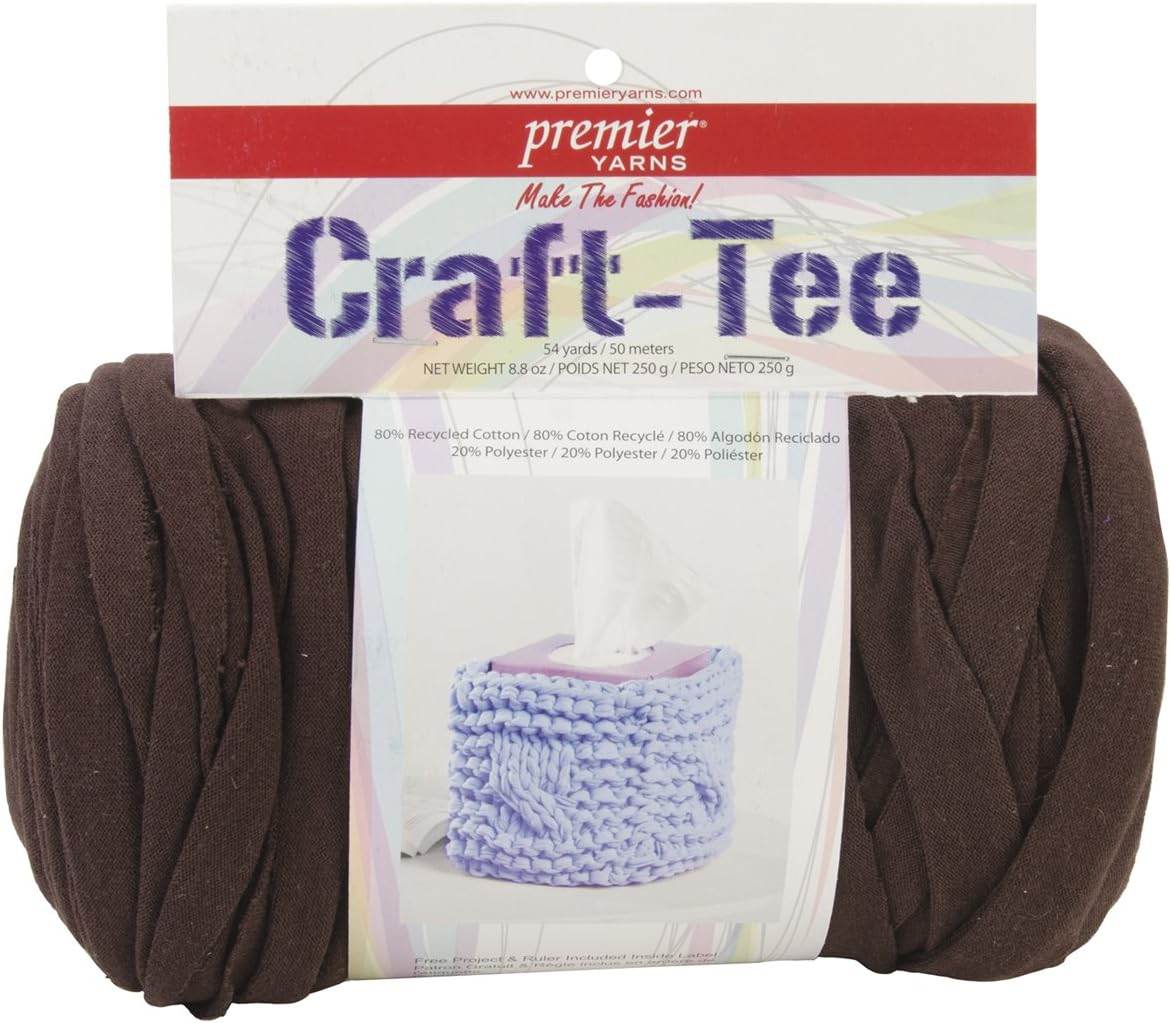 Craftwork Cards Premier Craft-Tee Yarn, Chocolate Brown