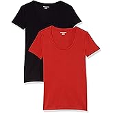 Amazon Essentials womens Regular-Fit Short-Sleeve Scoop Neck T-Shirt (Available in Plus Size)