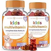 (2-Pack) Kids Multivitamin Gummy | Sugar Free Kid Vitamins | Strawberry, Passionfruit, Peach & Cherry | Multivitamins for Chi