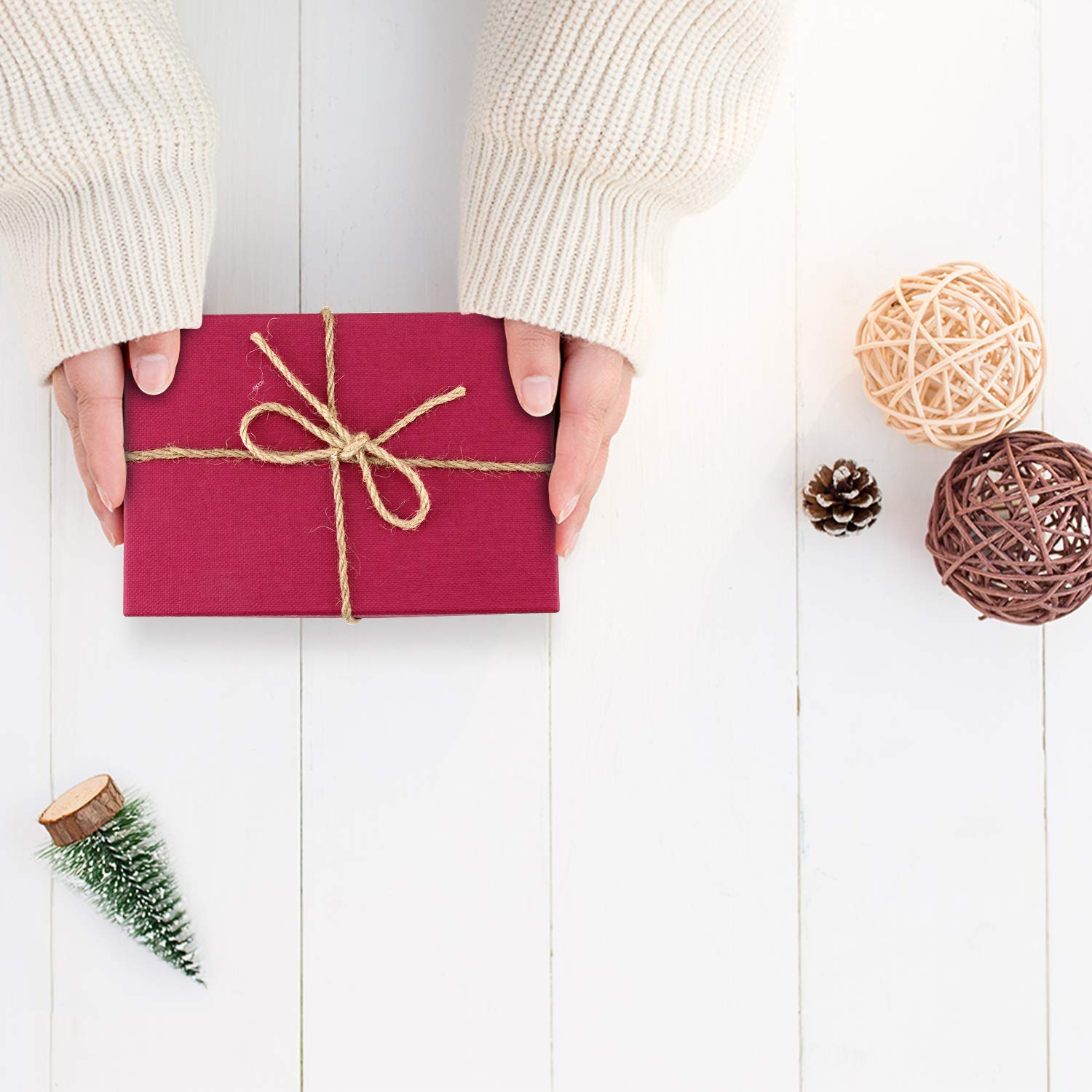 Confezione regalo con coperchio, scatola regalo bianca con nastro