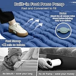 Double Sleeping Pad 4" Self Inflating Camping Mat