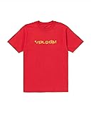 Volcom Men's Euro Logo Short Sleeve Tee, Ribbon Red