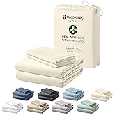 HARMONIC SILVER Eucalyptus Collection King Size Sheet w/Silver Ions | 100% Tencel | Ultra Soft | Cooling for Hot Sleepers | 18" Deep Pocket [Ivory]