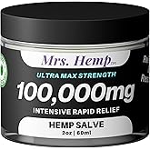 100,000 MG Hemp Extra Strength Healing Salve | Ideal for Hips, Joints, Neck, Back, Elbows, Fingers, Hands, and Knees. 100% Natural - Proudly Made in USA…