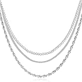 THEEVE Layered Necklaces for women | 14K Gold & Silver Plated Dainty Necklace for Women with Bracelet | Small Love Waterproof Chain Necklaces for Women