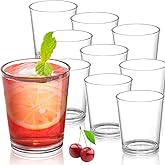 Noamus 9 Pack Plastic Drinking Glasses, 12 Oz Unbreakable Acrylic Water Tumblers, Reusable Shatter-Proof Clear Glasses, Whiskey Drinkware Cups Set for Party Kitchen, Iced Water Tea Coffee