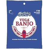 Vega&reg; Banjo Strings &ndash; Nickel, Light Gauge | 5-String Set for Bluegrass, Clawhammer &amp; Folk | Long-Lasting Nickel/Steel Alloy