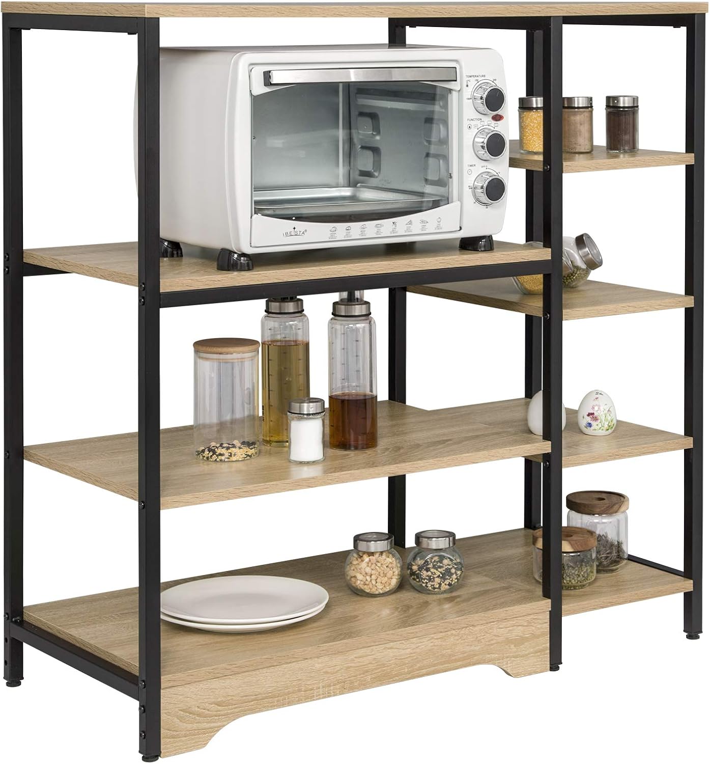 Hell Eiche EUGAD 0016ZWJ Küchenregal Mikrowellenhalter Bäckerregal