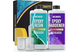 DR. CRAFTY DR CRAFTY Clear Epoxy Resin Kit - For Table Top, Molds, Art, Craft, Jewelry Casting, DIY, Tumblers & Wood - 2 Part Kit, 64 Ounces