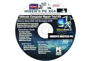 GENERIC Hiren's Boot PE x64 bit 1 DVD Software Repair Tools Suite 2023 latest version 16.3 1 Best Windows PC Computer Recovery 2 Disks Free Phone Tech Support