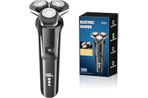Electric Razor for Men, Bazivve Electric Shaver for Men, Rechargeable Wet Dry Shaver with Pop-Up Trimmer, Cordless Portable Razor, IPX7 Waterproof(Black)