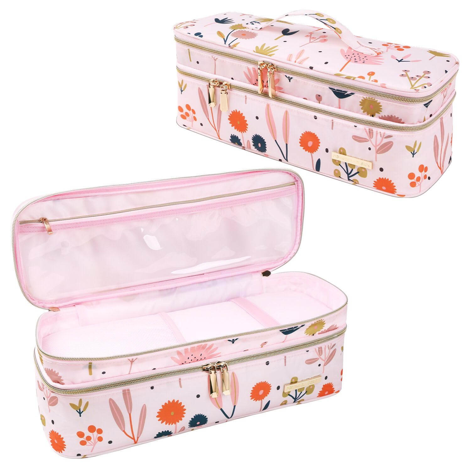 Dizdvizd Double Layer Travel Carrying Case, Compatible with Dyson/Shark Flexstyle/Airwrap Styler Storage Bag, Hair Dryer/Hot Air Styler Organiser Bag