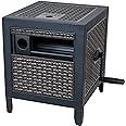 AMES NeverLeak Hose Reel Cabinet Box, 100 Ft. Capacity, Decorative with Wicker Look, Auto Track Rewinding, Black Metal
