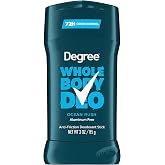 Degree Men Whole Body Deodorant Stick, Ocean Rush Scent, Glides on Clear + Absorbs Sweat, Aluminum Free 72H Odor Protection 3 oz