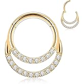 GAGABODY Septum Jewelry 16 Gauge Earrings Double Hoop Daith Earring Surgical Steel Hinged Nose Rings Nose Hoop Helix Tragus Rook Piercing