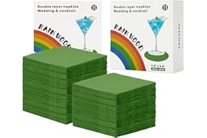 RAINWOOD Premium 2 Ply Green Napkins 120 Count - Elegant Green Napkins for Wedding Napkins and Cocktail Receptions and Partie