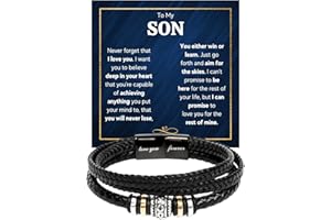 FG FAMILY GIFT MALL To My Son Bracelet Gift From Mom & Dad | Gifts for Son, Teen Boys for Birthday, Graduation, Christmas & Easter | Beautiful Cuban Cross Bracelet with Heartfelt Message Card & Gift Box