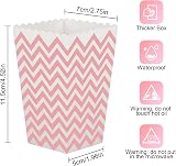 Popcorn Favor Boxes 24Pcs Striped Paper Retro 11.5cm Pink Party Treats view 2