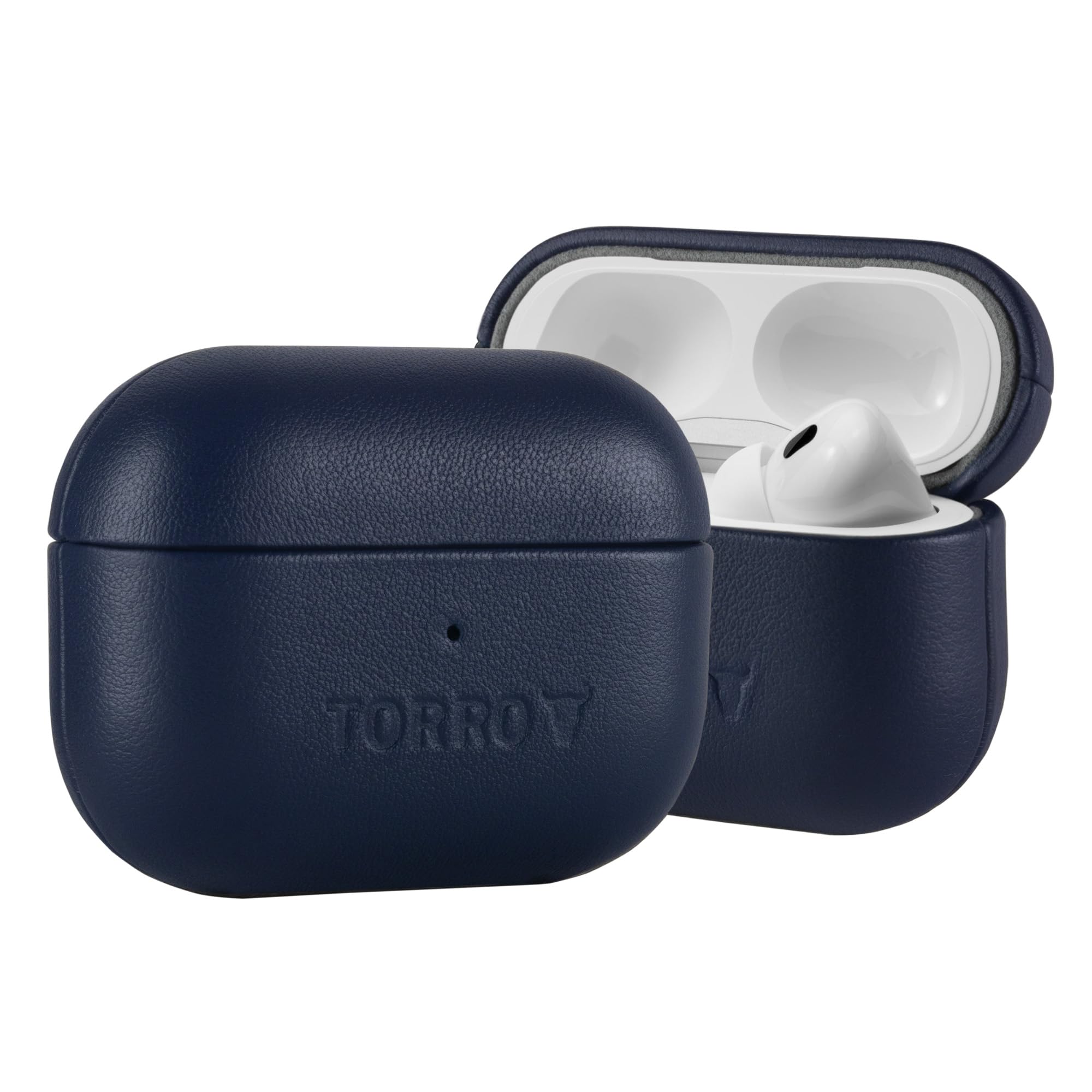 TORRO Leather Case Compatible with AirPods Pro (1st and 2nd Generation) – Genuine Leather AirPods Pro Cover (Blue)
