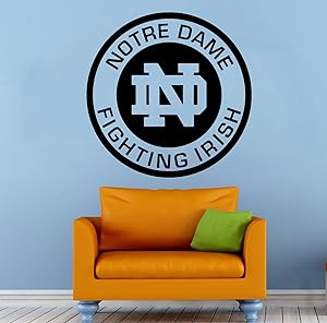 Notre Dame Logo Wall Vinyl Decal Sticker Fighting Irish NCAA College Football Sport Home Interior Removable Decor (22"high X 22"Wide)