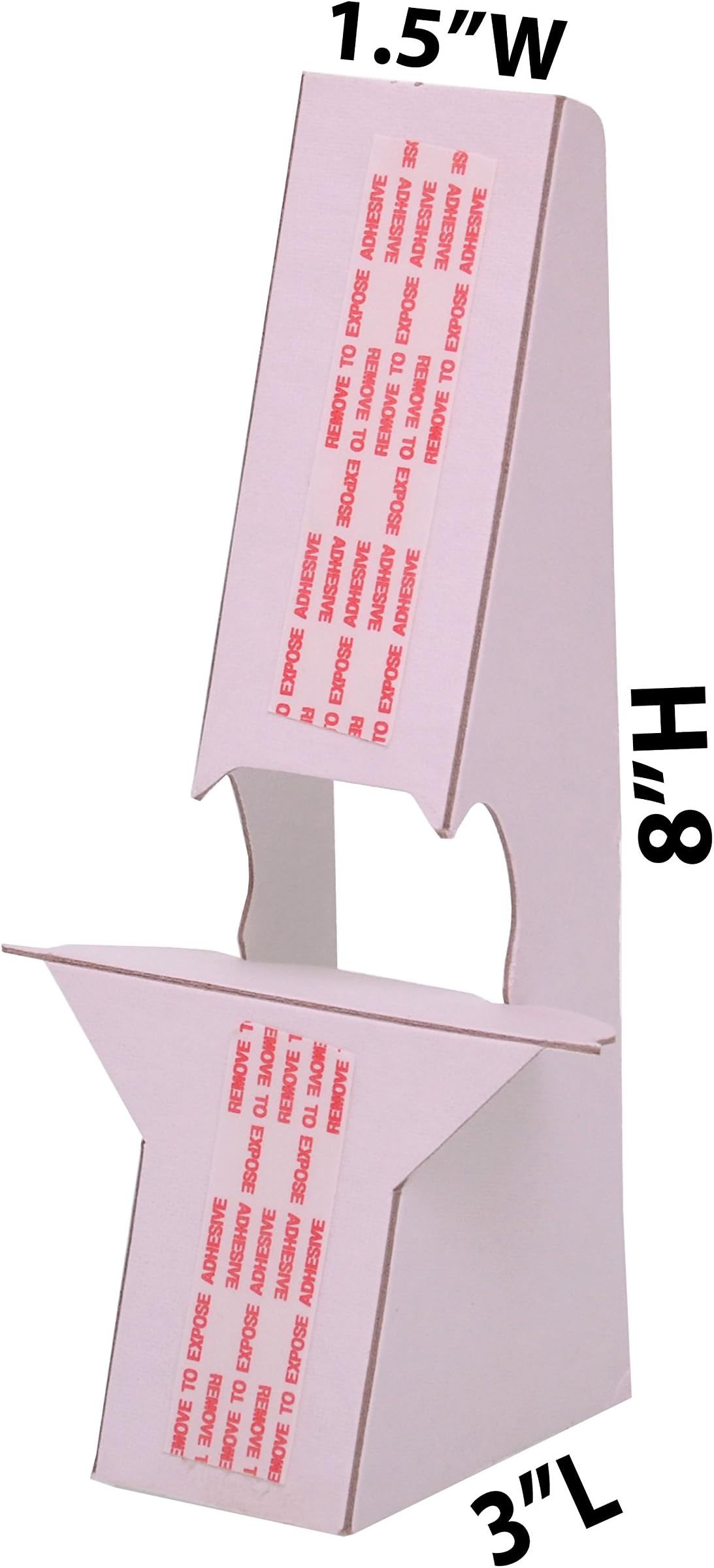 8" White Easel Back, Self Stick, Heavy Duty - 2X Stronger, Double Wing, Supports Signs up to 11 High (Pack of 25)
