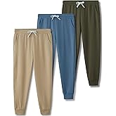 3 Pack Boys Lightweight Jogger Pants, Youth Athletic Sweatpants, Kids Toddlers Clothes Apparel