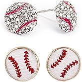 4 Pairs Baseball Dangle Earrings for Moms - Baseball Fan Gift