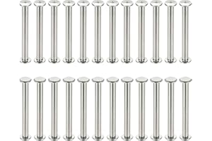 PATIKIL 24 Sets Chicago Screws, 5x50mm(DxH) Chicago Screws Phillips Binding Post Screw Bolts Leather Rivets 304 Stainless Steel Fasteners for Leather Belt Scrapbook Photo Albums, Silver