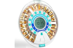Windtrace Automatic Pill Dispenser for Elderly, Electronic Monthly Pill Organizer with Alarm & Light, 28 Day Smart Lock Medication Dispenser, Timed Pill Dispenser Machine for Prescriptions & Vitamins