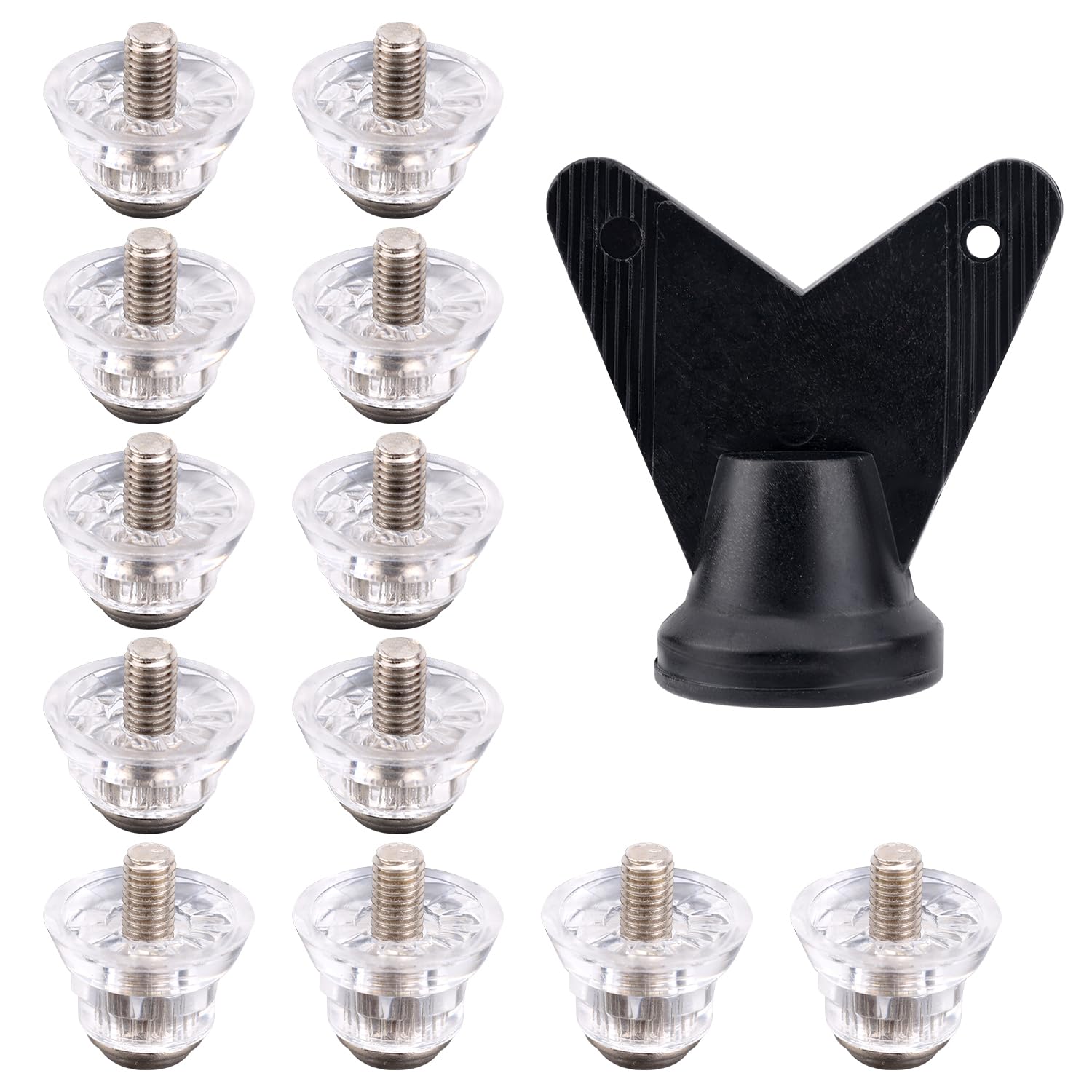 Gosknor 12pcs Football Cleats Screw on Studs, Football Cleats Studs Metal Soccer Shoe Studs Rugby Boot Studs Replacement Football Cleat Spikes for Adults Sports Training