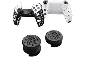 JEMDO Controller Performance Grips Compatible PlayStation 5 DualSense Controller,PS5 Anti-Slip Stickers Tape,Sweat-Absorbent Cover Skin,Black Print