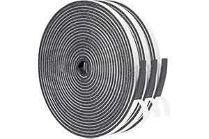 Yotache Weather Stripping Door Seal Strip 1/4" x1/8", New Adhesive Foam Insulation Seal Tape for Door Jamb Frame, Windows, 3 Rolls x 16.5ft, Total 50ft Long