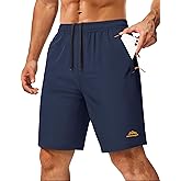 MAGCOMSEN Men's Hiking Shorts 9" Quick Dry Lightweight Running Shorts with Zipper Pockets for Workout Athletic Sport