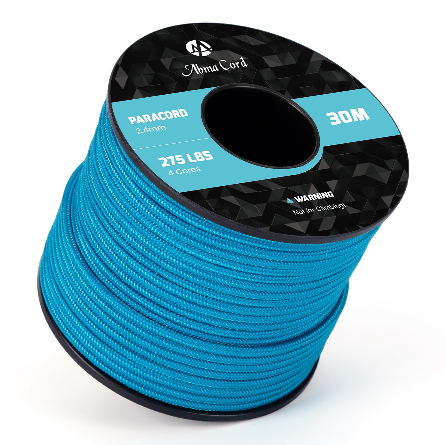 Abma Cord 2.4mm Paracord 275 30m Nylon Rope 4 Strands Tactical Parachute Cord - Max. 125kg (275lbs) - Blue