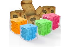 ThinkMax Money Maze Puzzle Box for Kids and Adults, Perfect Money Holder Maze Puzzle Gift Box (4 Pack)