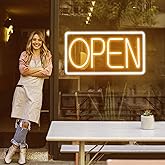 Open Signs for Business Ultra Bright LED Neon Open Signs 16 Inch Plug In Electric Light Up Open Sign with ON/OFF Switch for Business Storefront Window Glass Door Shop Florists Bar Salon Cafes Pubs