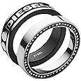 Diesel Men's Silver Stainless Steel Logo Signet Ring