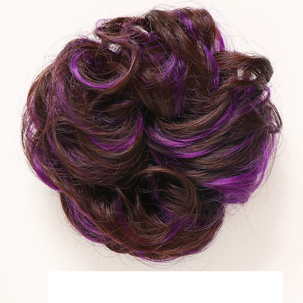 Amazon Com Le Bi You Wavy Curly Messy Bun Updo Hairpiece Ribbon
