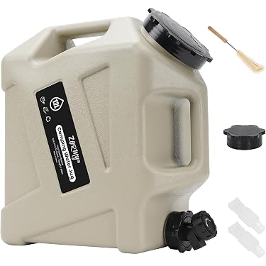 Carafe Eau Camping 18,5L Avec Robinet - Vert Militaire - Sans BPA - Brosse Incluse