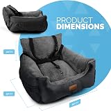 FurDreams Dog Car Seat Plush Booster for Small Dogs Cats 50x50x20cm Black view 2