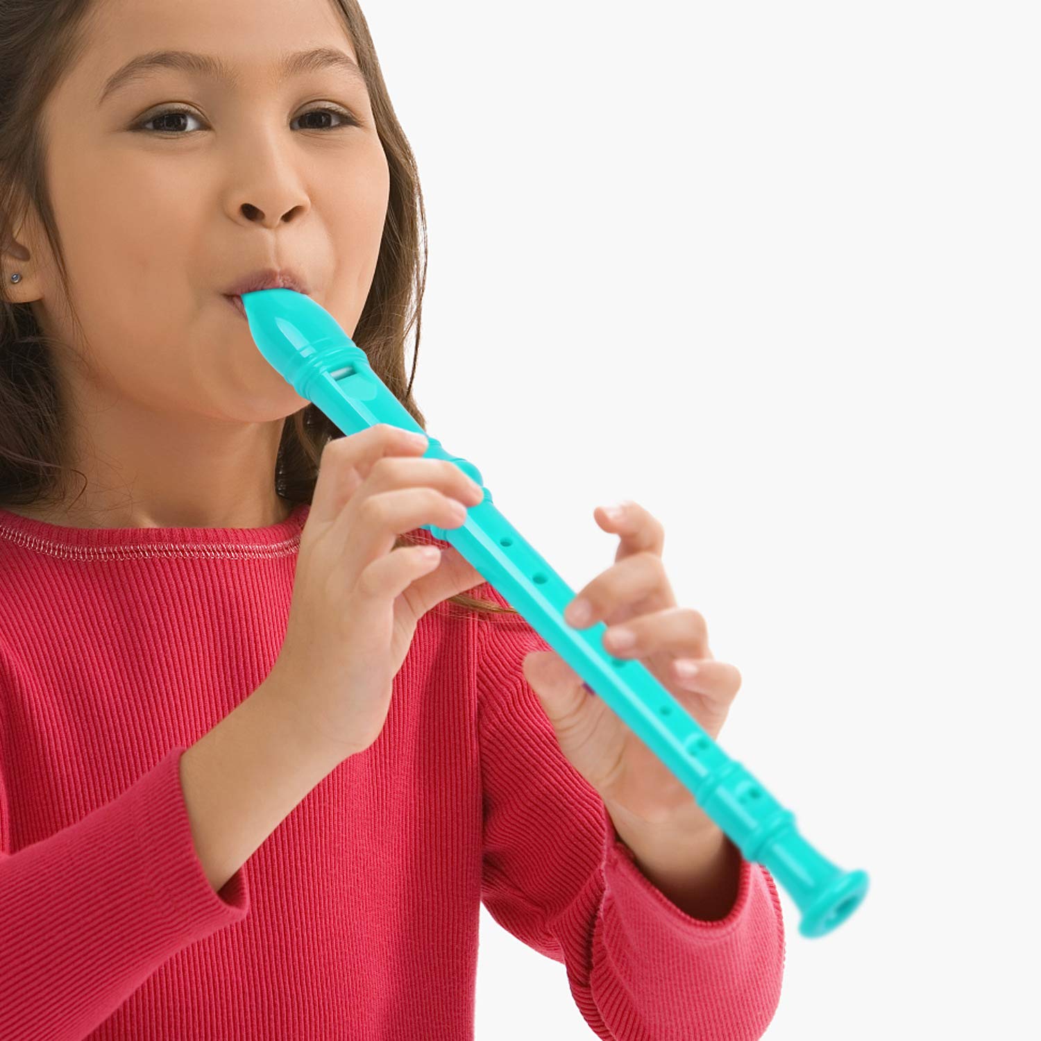 Lot-Yes 8-Hole Soprano Descant Recorder with Cleaning Rod + Case Bag Music Instrument (Green)