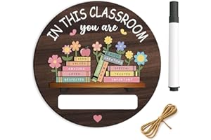 MUSEMORY Personalized Teacher Door Sign with Writable Name – Custom Boho Classroom Decor, Back to School Welcome Sign for Kindergarten, Preschool, Middle School, Teacher Gift with Desk Stand & Marker