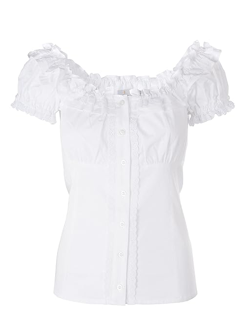 Ramona Lippert Bluse Laila weiß - Trachtenbluse für Damen - Damenbluse