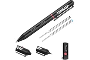 TBOACTP Mini 3 EDC Ballpoint Pen, Pencil and Stylus in One, with Replaceable Refill, Pencil Tip and Stylus Tip, Retractable B