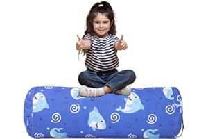 LOLOMLO Stuffed Animal Bean Bag Storage Chair for Kids Cover Only (No Filler), Organize, Sit, Play & Boxing, 100% Cotton Canvas Washable, Ultra Soft Cylinder Long Vertical Zipper Best Gift for Child
