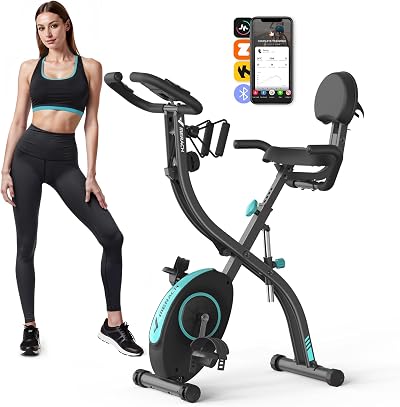 MERACH Foldable Exercise Bike 16-Level Magnetic Resistance 300lbs Capacity