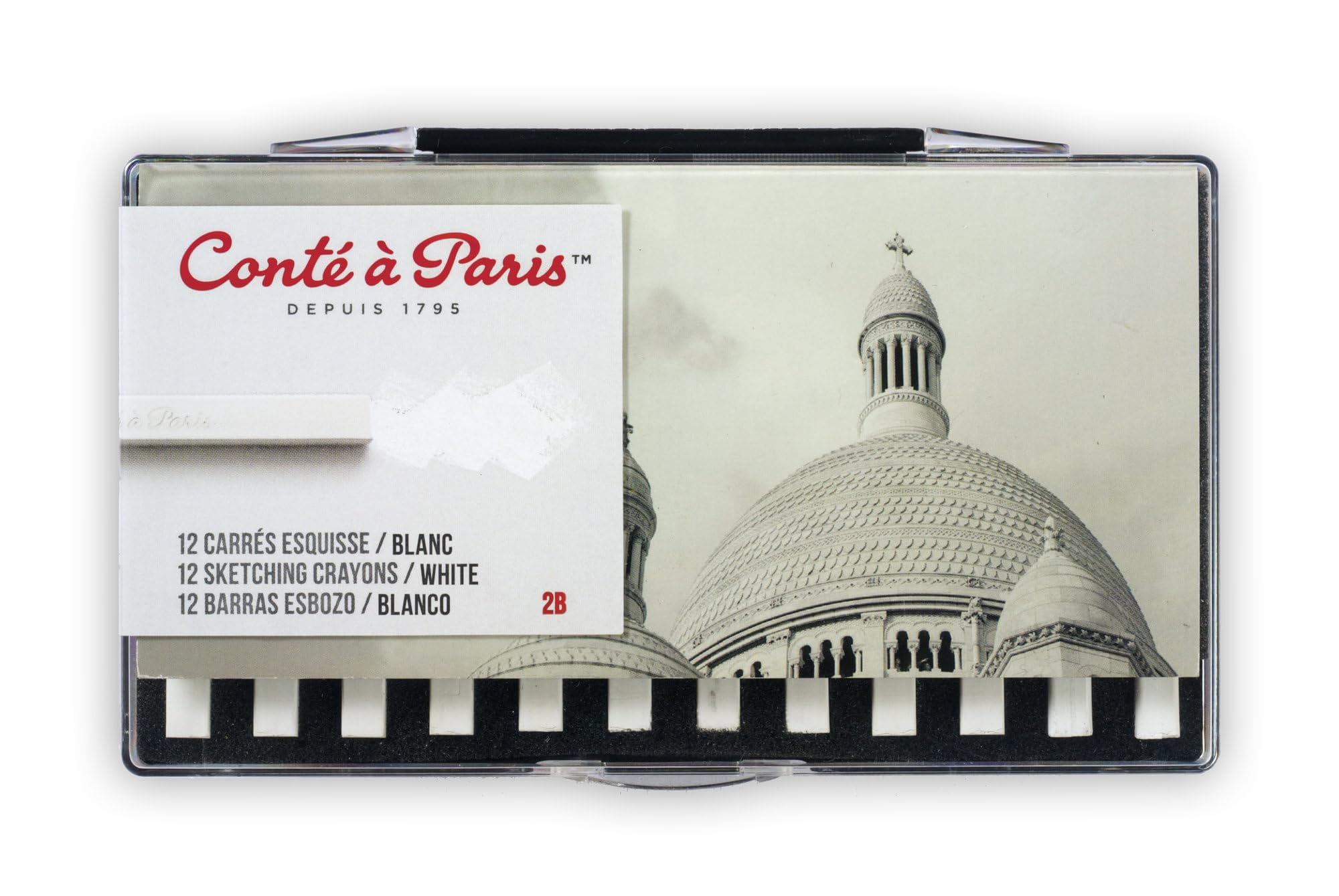 Conté à Paris Sketching Carre Crayons - White 2B (Pack of 12) — image 1