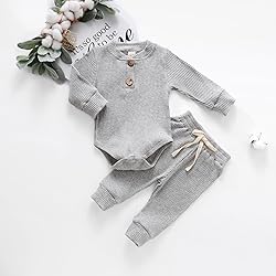 Newborn Baby Boy Girl Clothes Ribbed Knitted Cotton